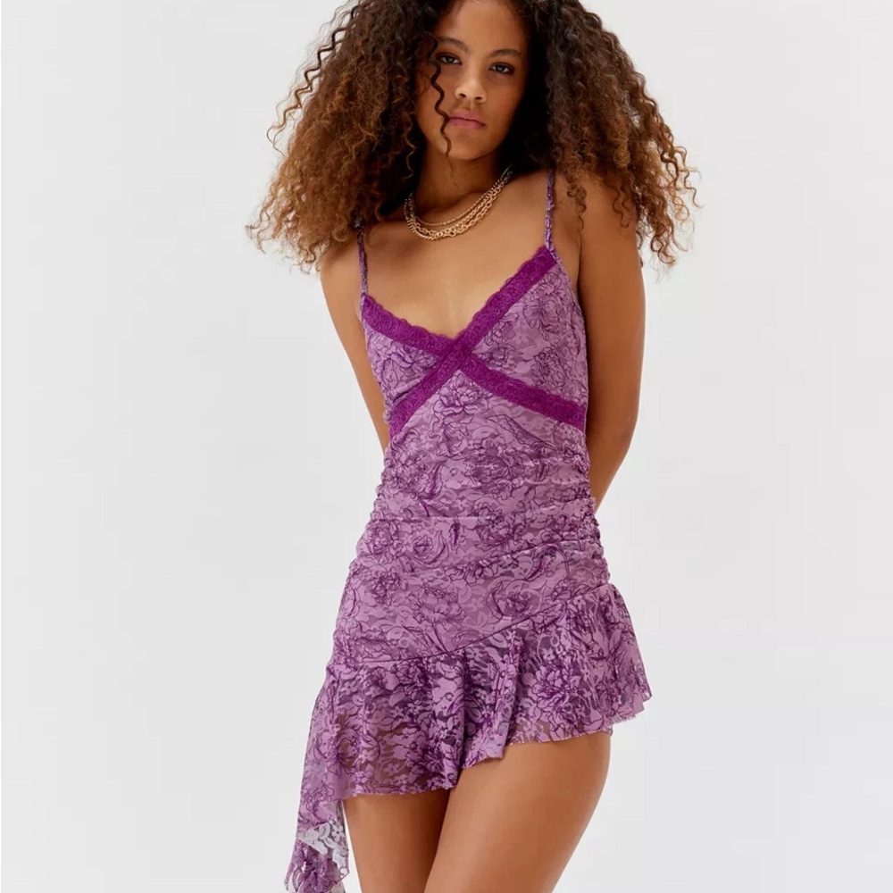 Urban Outfitters purple lace romper